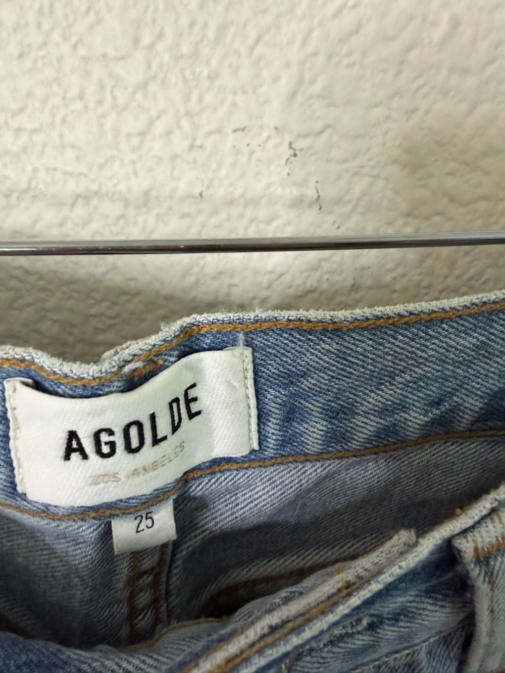 NEW Agolde Lana Distressed Mid-Rise Straight-Leg Organic Jeans Womens Size 25 - Picture 5 of 6
